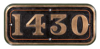 GWR Brass Cabside Numberplate 1430 ex 517 Class 0-4-2T