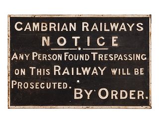 Cambrian Railways Trespassing Sign
