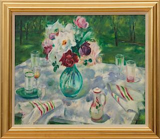 MARTHA WALTER (1875-1976): GARDEN PICNIC TABLE