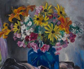 MARTHA WALTER (1875-1976): BLUE VASE OF FLOWERS