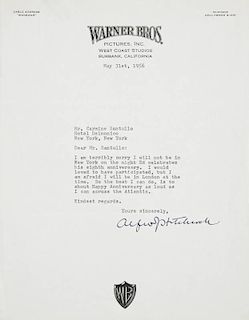 ALFRED HITCHCOCK SIGNED LETTER