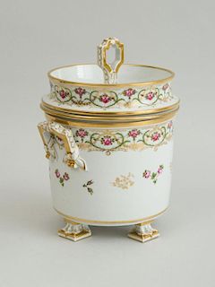 FRENCH PORCELAIN ICE PAIL, LINER AND COVER, 19TH CENTURY