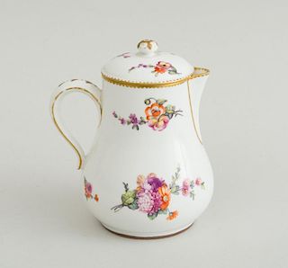 CONTINENTAL PORCELAIN CREAM JUG AND COVER