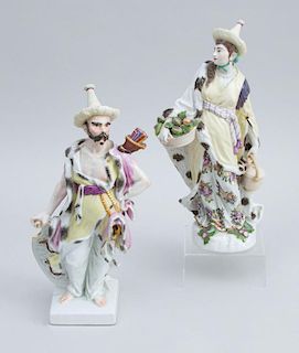 ASSEMBLED PAIR OF MEISSEN PORCELAIN CHINOISERIE FIGURES