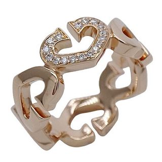 Cartier Diamond C Heart 18K Rose Gold Ring