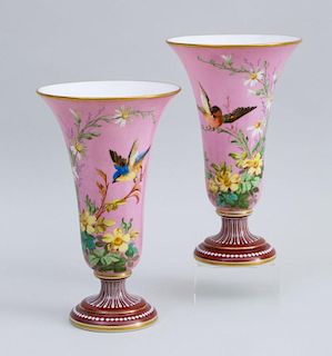 PAIR OF BACCARAT TRUMPET-FORM VASES