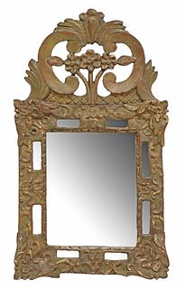 FRENCH REGENCE STYLE GILTWOOD PARCLOSE MIRROR