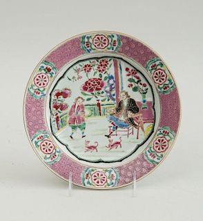 CHINESE EXPORT FAMILLE ROSE PORCELAIN PLATE, FOR THE EUROPEAN MARKET