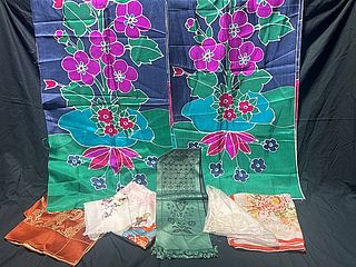 Group of Ethnic Silk Scarves and more
