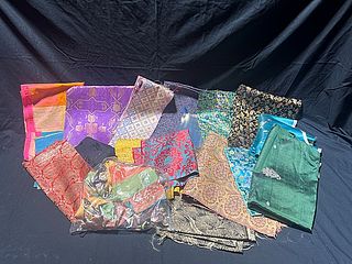 Group of Vintage Chinese Brocade Fabrics