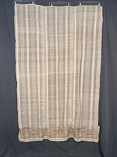 Vintage SE Asian Bedspread with Metallic Embroidery