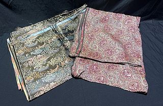 2 Vintage Chinese Brocade Fabrics