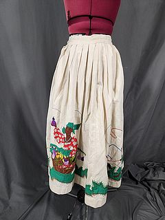 Vintage Haitian Applique Skirt