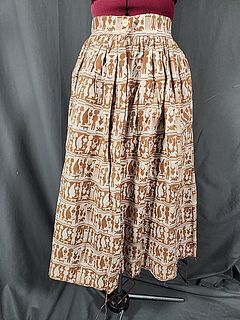 Vintage 1950s Rayon/Linen Ethnic Skirt