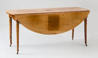 DIRECTOIRE WALNUT DROP LEAF OVAL DINING TABLE