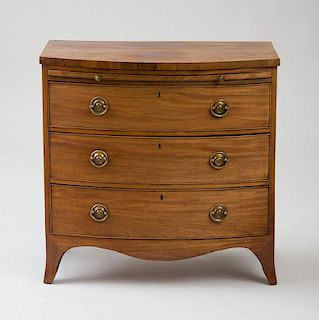 GEORGE III MAHOGANY BOW-FRONTED BACHELOR'S CHEST OF DRAWERS