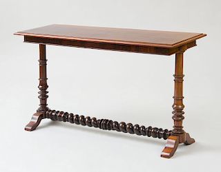 VICTORIAN ROSEWOOD TRESTLE TABLE, POSSIBLY FLEMISH