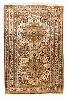 Antique Silk Tabriz 3'11" x 5'10" (1.19 x 1.78 M)
