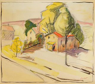 W. Leroy Flint (1909-1991) watercolor