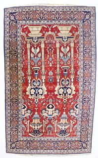 Antique Silk Kashan 6'11" x 11'10" (2.11 x 3.61 M)