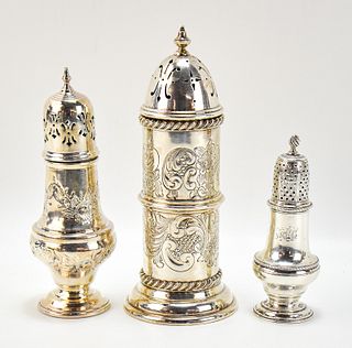 THREE SILVER SHAKERS
