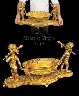 Large Alphonse Giroux Gilt Bronze Jardiniere, 19th C.