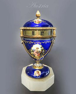 19th C. Austrian/Viennese Enamel Rotary Clock
