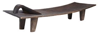 WEST AFRICAN SENUFO PEOPLE CARVED HARDWOOD BED OR CHAISE