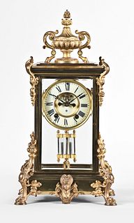 Ansonia Clock Co. "Envoy" crystal regulator mantel clock