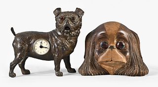 Two German novelty dog clocks by Mayer and Oswald