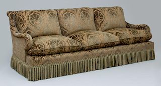 SILK CUT VELVET UPHOLSTERED THREE-SEAT SOFA, DESIGNED BY DAVID EASTON