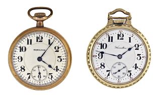 A lot of two Hamilton pocket watches