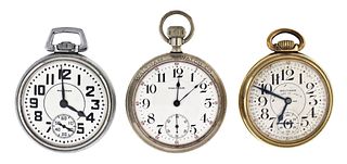 A lot of three 16 size Waltham pocket watches