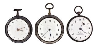 A lot of three late 18th - early 19th century verge fusee pocket watches