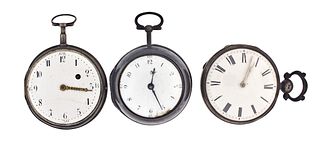 A lot of three late 18th - early 19th century verge fusee pocket watches