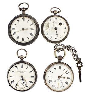 A lot of four English and French pocket watches