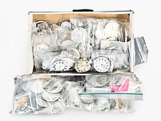 A large lot of pocket and wrist watch dials
