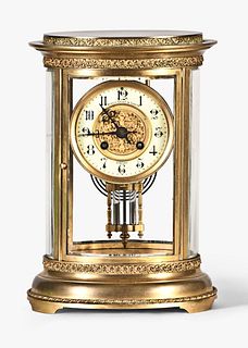 French, Japy Freres crystal regulator mantel clock.
