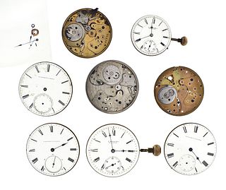 A lot of eight E. Howard pocket watch movements