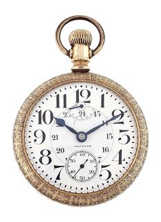 A Waltham model 1892 Vanguard pocket watch with wind indicator