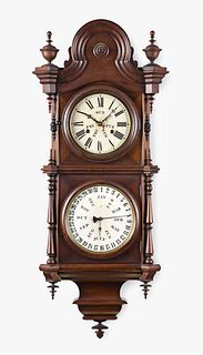 Welch, Spring & Co. Regulator Calendar No. 5 - B.W. hanging clock