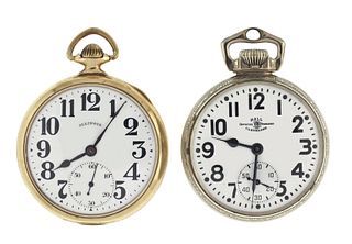 A lot of two 16 size 21 and 23 jewel American pocket watches