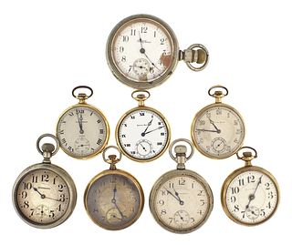 A lot of eight South Bend pocket watches