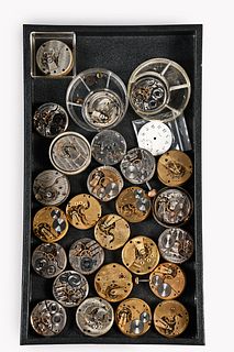 A lot of 26 American pocket watch movements