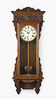 Waterbury Clock Co. Surrey oak wall clock