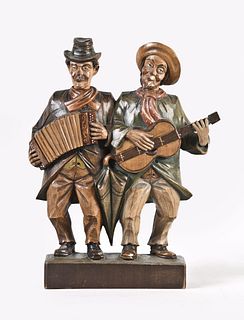 Karl Griesbaum two musicians carved whistlers