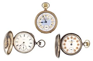 Lot of three American pocket watches
