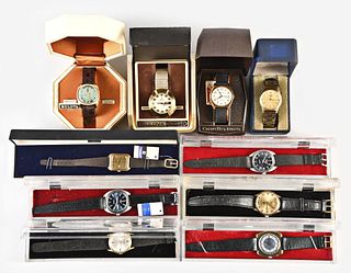 A lot of ten mid to late 20th century men's quartz and mechanical wrist watches