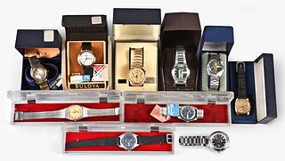 A lot of ten men's electric and mechanical wrist watches including a Tissot T12 UFO