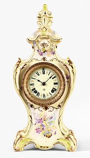 Ansonia Royal Bonn La Rochelle porcelain mantel clock